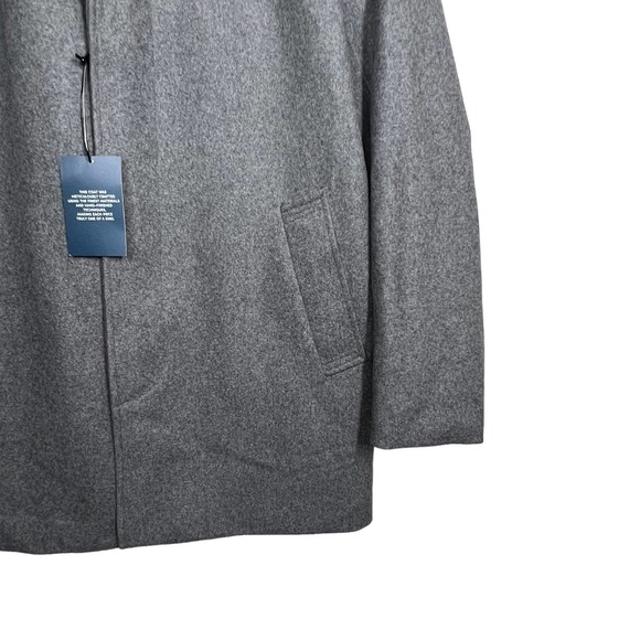 Cole Haan Men's Wool Melton Classic Topper Coat Igy Gray L - Picture 6 of 9